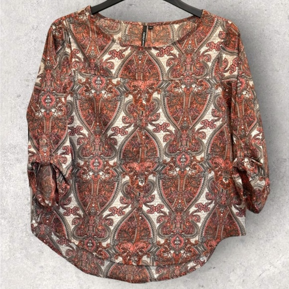 Cathy Paisley Blouse‎ Size PL